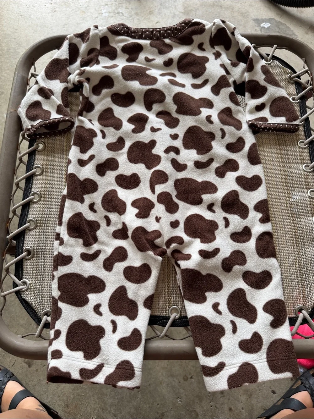 Carter's Brown & White Cow Print Fleece Footie